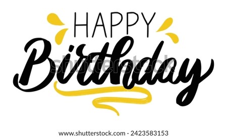 Happy Birthday text on wight background Calligraphy happy birthday text on white background
