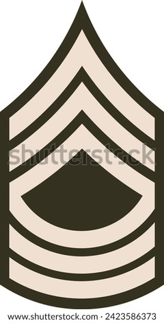 Shoulder pad rank insignia for a United States Army MASTER SERGEANT on the Army greens uniform