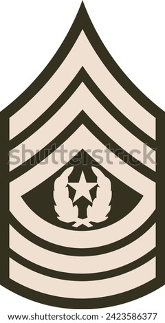 Shoulder pad rank insignia for a United States Army COMMAND SERGEANT MAJOR on the Army greens uniform