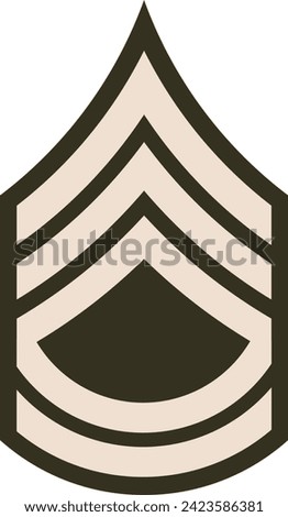 Shoulder pad rank insignia for a United States Army SERGEANT FIRST CLASS on the Army greens uniform