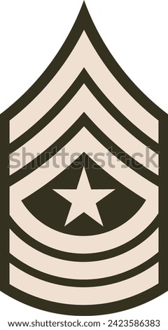 Shoulder pad rank insignia for a United States Army SERGEANT MAJOR on the Army greens uniform