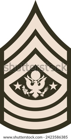 Shoulder pad rank insignia for a United States Army SERGEANT MAJOR OF THE ARMY on the Army greens uniform
