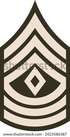 Shoulder pad rank insignia for a United States Army FIRST SERGEANT on the Army greens uniform