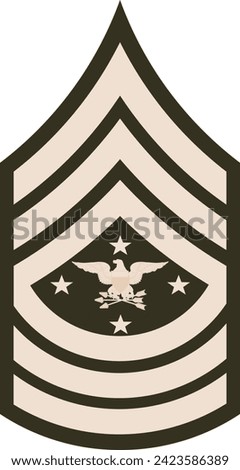 Shoulder pad rank insignia for a United States Army SENIOR ENLISTED ADVISOR TO THE CHAIRMAN on the Army greens uniform