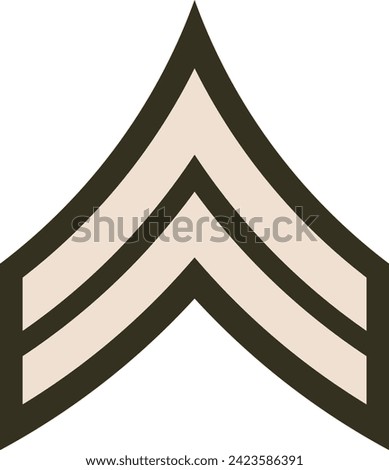 Shoulder pad rank insignia for a United States Army CORPORAL on the Army greens uniform