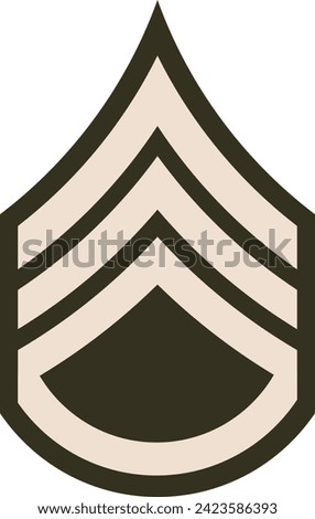 Shoulder pad rank insignia for a United States Army STAFF SERGEANT on the Army greens uniform