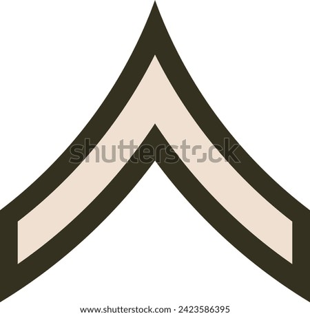 Shoulder pad rank insignia for a United States Army PRIVATE  on the Army greens uniform