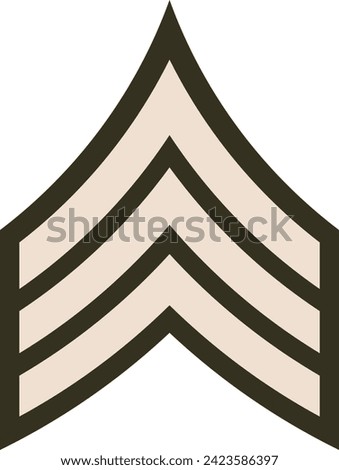 Shoulder pad rank insignia for a United States Army SERGEANT on the Army greens uniform