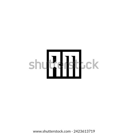 RM logo. R M design. White RM letter. RM, R M letter logo design. Initial letter RM linked circle uppercase monogram logo.