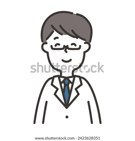 Clip art of man in lab coat smiling