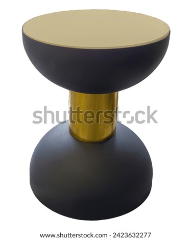 A stool shaped like an hourglass, with an elegant black and white design, adds a contemporary and innovative touch to any decor. Functional and aesthetic, this stool is a modern and practical accent 