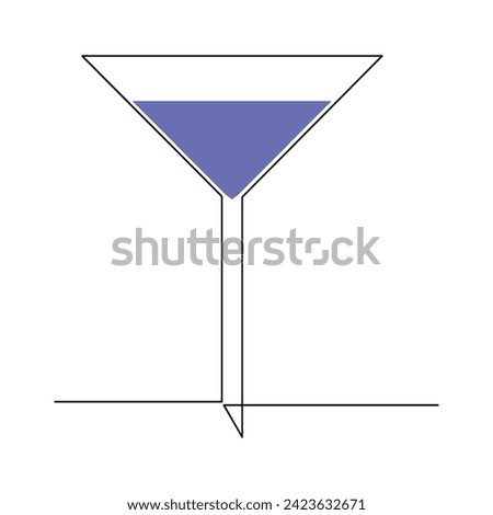 Vector in one continuous line drawing of funnel sketch isolated on white background minimal. Laboratory glass equipment minimalist illustration