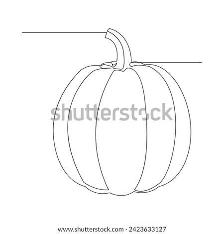 Vector in one continuous line drawing of pumpkin illustration concept of vegetables minimal design