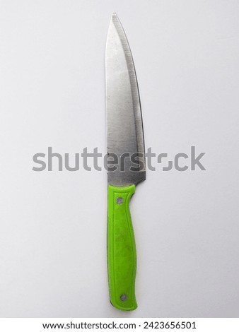 Stainless kitchen knife isolated on white background.