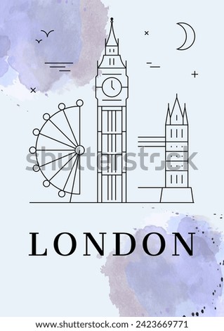 Immerse yourself in the timeless charm of London with this captivating image. The cityscape unfolds, showcasing iconic landmarks such as Tower Bridge, Big Ben, and the majestic Buckingham Palace.