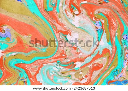 Beautiful abstract inked marble paper painting effect Turkish Ebru style