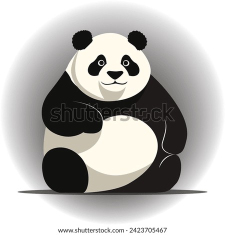 Cute fat panda isolated on a white background. Vector illustration for tshirt, website, print, clip art, poster and print on demand merchandise.