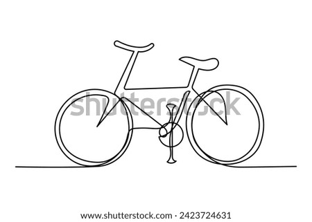Single-line continuous bicycle drawing vector art and one-line outline bicycle illustration