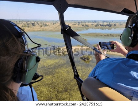 Helicopter activity in Okavango Delta Botswana