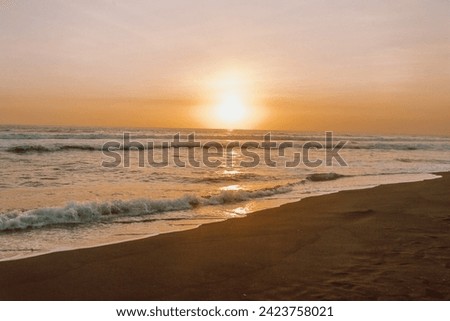 sunset atmosphere on the beach with the sky
