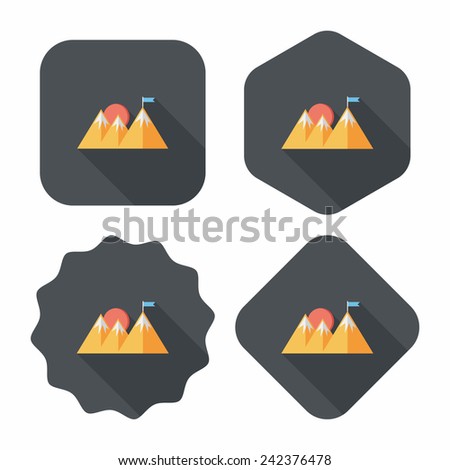 Mountain tourist flat icon with long shadow,eps10