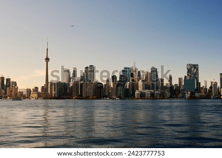 Toronto Skyline in an autumn sunny sunset