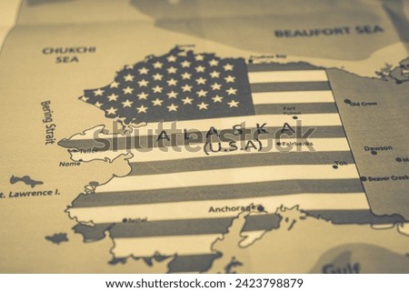 USA flag on the map