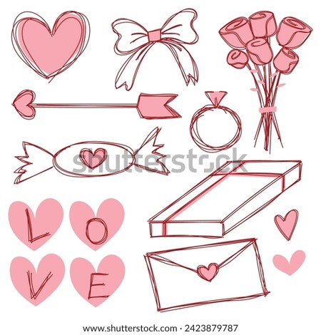 Pink and Red Valentine Element Clip Art