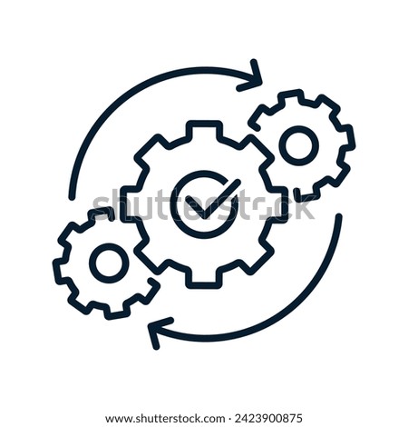 Operational process concept. Vector linear icon isolated on white background.