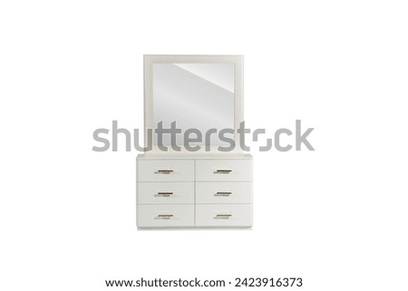 dresser isolated on white background. Wooden furniture for home interior