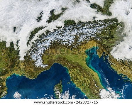 The Alps. The Alps. Elements of this image furnished by NASA.