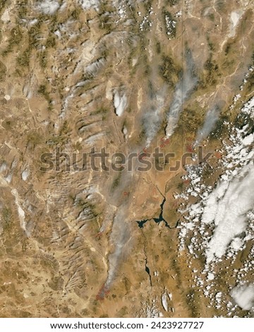 Fires in southwestern United States. . Elements of this image furnished by NASA.