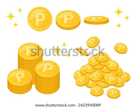 Set illustration of point coins Royalty-Free Stock Photo #2423940089