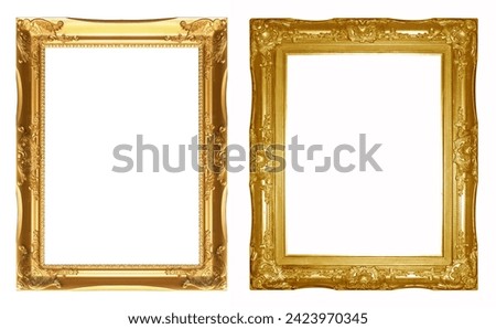 Gold  picture Frame  Isolated on White Background