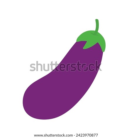 flat purple eggplant clip art icon animated vector doodle sticker design vegetable for kids and children alphabet and coloring books