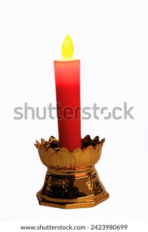 Red electric candles , Decorative LED candles on light white background