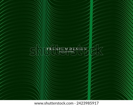 Premium minimal cover design. Cool halftone gradient. Future geometric template. Green wave lines pattern background.	