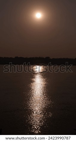 The Ganges of India, the holy river that comes to mind when someone thinks about India's spirituality and Hindu religion. Royalty-Free Stock Photo #2423990787