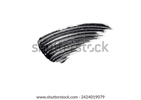 swatch, mascara brushstroke smear isolated on white background flat lay Royalty-Free Stock Photo #2424019079