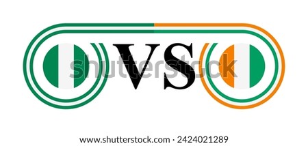 concept between nigeria vs ivory coast. vector illustration isolated on white background