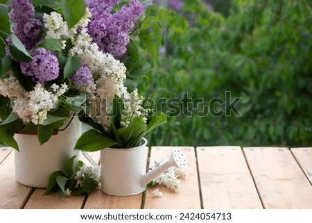 Lilacs flowes bouquet, Women's Day, Mother's Day, 8 March , gardening template