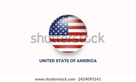 3D vector flag of the USA (United States of America)
