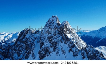 Winter Austrian alps captured on drone