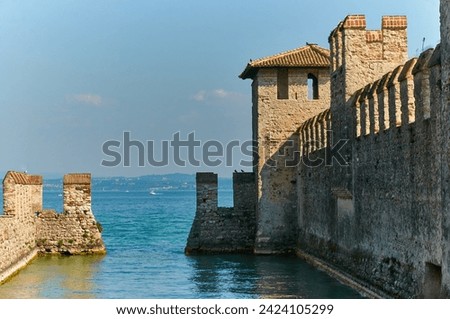 Historic buildings around the town of sirmione at the southern tip of lake garda
