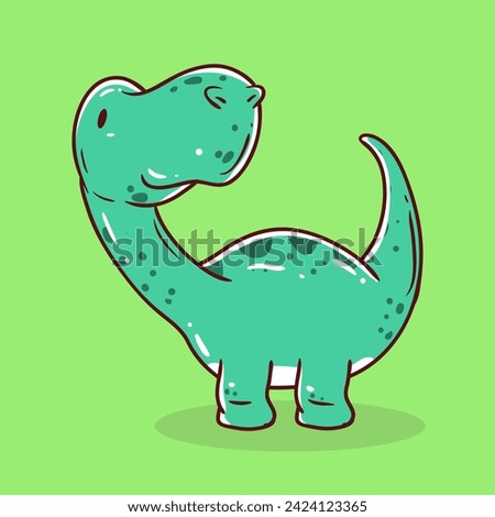 Green dinosaur hand-drawn vector illustration