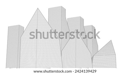 abstract architecture metropolis 3D concept