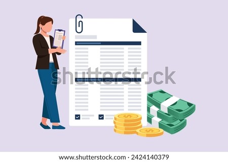 Financial administration concept. Colored flat vector illustration isolated. Royalty-Free Stock Photo #2424140379