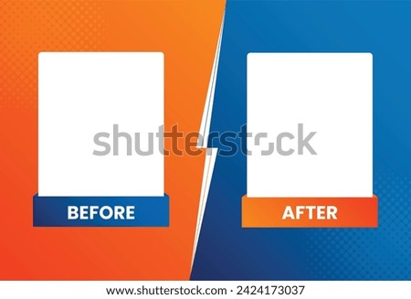 Before and after creative gradient background template. easy compare evidence badges for marketing and Two team vector templates. abstract graphical element. choose between two frames. Royalty-Free Stock Photo #2424173037