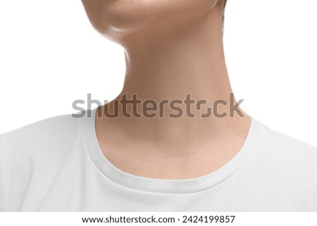 Beauty concept. Woman on white background, closeup