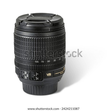 Realistic camera lens isolated on transparent background.fit element for electronic scenes project.